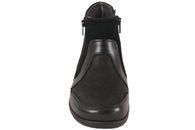 NEW FEET BOOT W ZIPPER PLAIN LEATHER W STRETCH BLACK