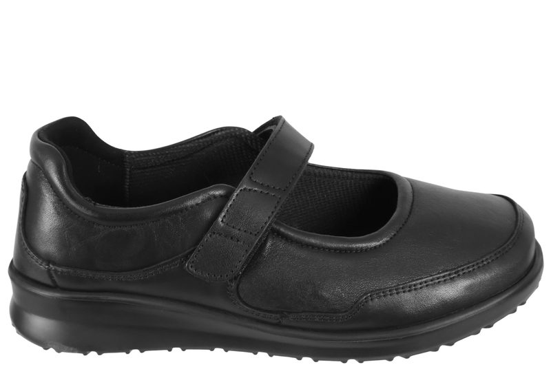 salg af NEW FEET BALLERINA I SORT GLAT SKIND