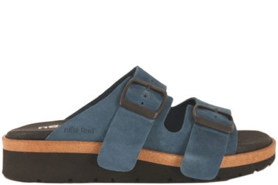 salg af NEW FEET BLÅ SLENTERS I RUSKIND