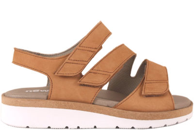 salg af NEW FEET BRUN SANDAL I NUBUCK UDEN HÆLKAPPE
