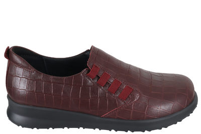 salg af NEW FEET DARK WINE SKO I MØRKERØDT PRÆGET SKIND