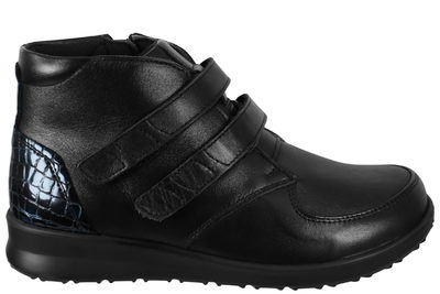 salg af NEW FEET KORT STØVLE I SORT GLAT SKIND