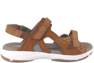 salg af NEW FEET NATUR SANDAL I NUBUCK OG RUSKIND UDEN HÆLKAPPE