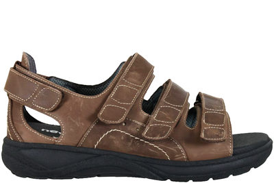 salg af NEW FEET SANDAL I BRUNT OLIERET SKIND MED HÆLKAPPE
