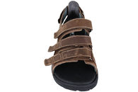 NEW FEET SANDAL I BRUNT OLIERET SKIND MED HÆLKAPPE
