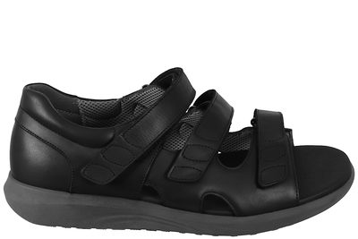 salg af NEW FEET SANDAL I SORT GLAT SKIND