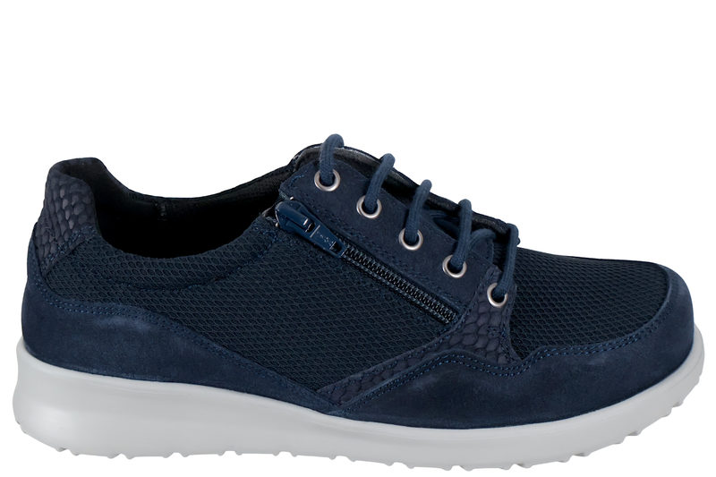 salg af NEW FEET SKO I MØRKEBLÅT RUSKIND OG MESH