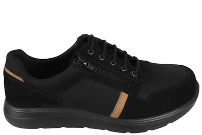 salg af NEW FEET SKO I SORT OLIERET NUBUCK OG RUSKIND