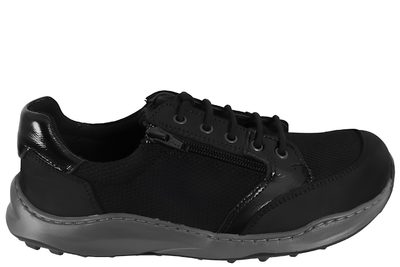 salg af NEW FEET SKO I SORT TEKSTIL OG SKIND