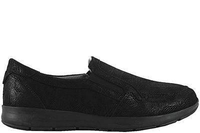salg af NEW FEET LOAFERS I SORT NUBUCK MED PRÆGET MØNSTER