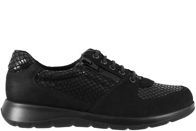 salg af NEW FEET SKO I SORT SKIND MED LYNLÅS