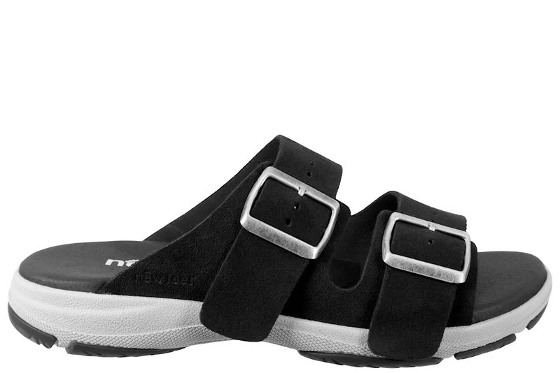 salg af NEW FEET SLENTERS I SORT RUSKIND