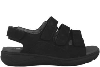 salg af NEW FEET SORT SANDAL I OLIERET SKIND