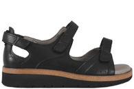 salg af NEW FEET SORT SANDAL I SKIND MED HÆLKAPPE