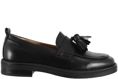 salg af PAVEMENT SHELLY TASSEL LOAFERS I SORT GLAT SKIND