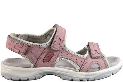 salg af RESERVED SANDAL I ROSA NUBUCK OG GRÅ TEKSTIL