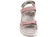 RESERVED SANDAL I ROSA NUBUCK OG GRÅ TEKSTIL