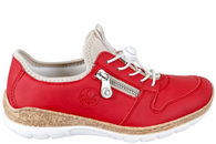 salg af RIEKER TRAVESKO I RØDT KUNSTSKIND