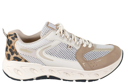 salg af RIEKER LEOPARD SKO I BEIGE TEKSTIL OG PU