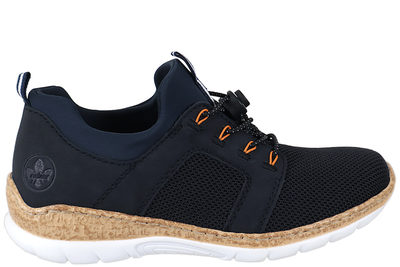 salg af RIEKER SKO I BLÅ TEKSTIL OG PU