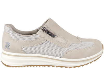 salg af RIEKER SKO I BEIGE PU OG TEKSTIL