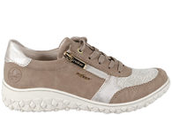 salg af RIEKER SKO I BEIGE PU MED BLOMSTER