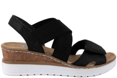 salg af RIEKER SORT LET SANDAL PÅ HÆL