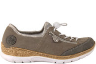 salg af RIEKER GRÅ TRAVESKO I RUSKIND OG TEKSTIL