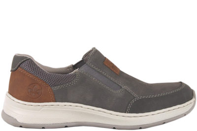 salg af RIEKER GRÅ HYTTESKO I NUBUCK MED EKSTRA BREDDE