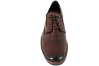 RIEKER MØRKEBRUN SNØRESKO I GLAT SKIND OG PU