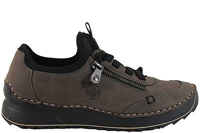 salg af RIEKER SKO I BRUNT TEKSTIL OG NUBUCK