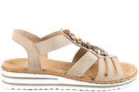 salg af RIEKER SANDAL I BEIGE PU MED KONKYLIER