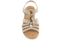 RIEKER SANDAL I BEIGE PU MED KONKYLIER