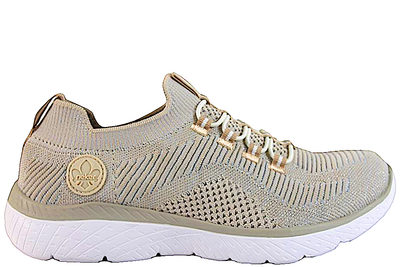 salg af RIEKER SKO I BEIGE MESH MED GLIMMER