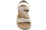 RIEKER ANTI-STRESS SANDAL I BEIGE TEKSTIL OG PU