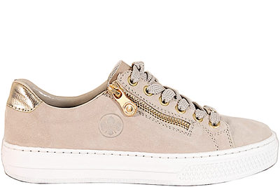 salg af RIEKER SNEAKERS I BEIGE NUBUCK MED PLATEAU