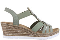 salg af RIEKER DUSTY GREEN SANDAL MED PERLER