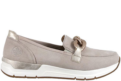 salg af RIEKER SKO I BEIGE NUBUCK MED KÆDE