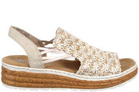 salg af RIEKER SANDAL I BEIGE PU PÅ KILEHÆL
