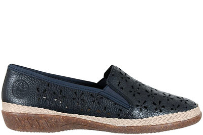 salg af RIEKER LOAFERS I NAVY BLÅT GLAT SKIND