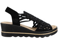 salg af RIEKER SANDAL I SORT TEKSTIL MED NITTER