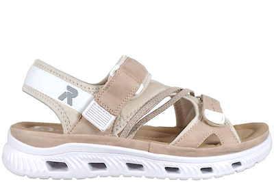 salg af RIEKER SANDAL I STØVET ROSA TEKSTIL