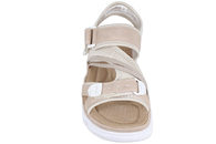 RIEKER SANDAL I STØVET BEIGE TEKSTIL