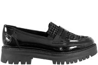 salg af RIEKER CHUNKY LOAFERS I SORT PU MED LAK LOOK