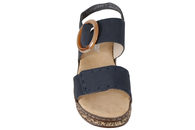 RIEKER SANDAL I MØRKEBLÅ PU