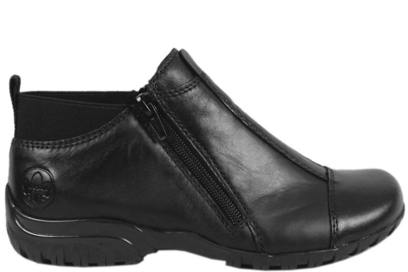 salg af RIEKER SORT KORT STØVLE I GLAT SKIND