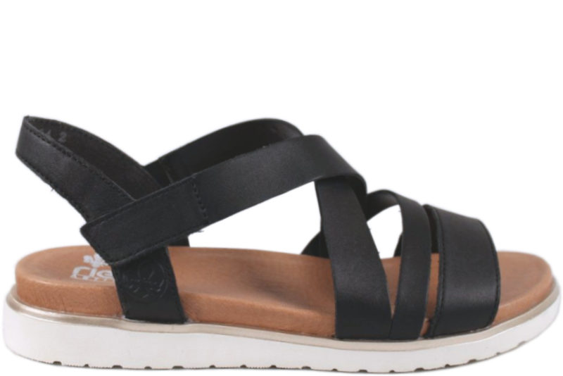 Køb RIEKER SORT LET SANDAL Her - af Lette sandaler