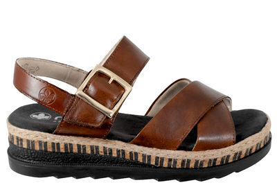 salg af RIEKER SANDAL I BRUNT GLAT SKIND