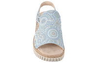 RIEKER SANDAL I LYSEBLÅT PU PÅ KILEHÆL