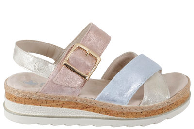 salg af RIEKER SANDAL I MULTIFARVET SKIND MED GLIMMER